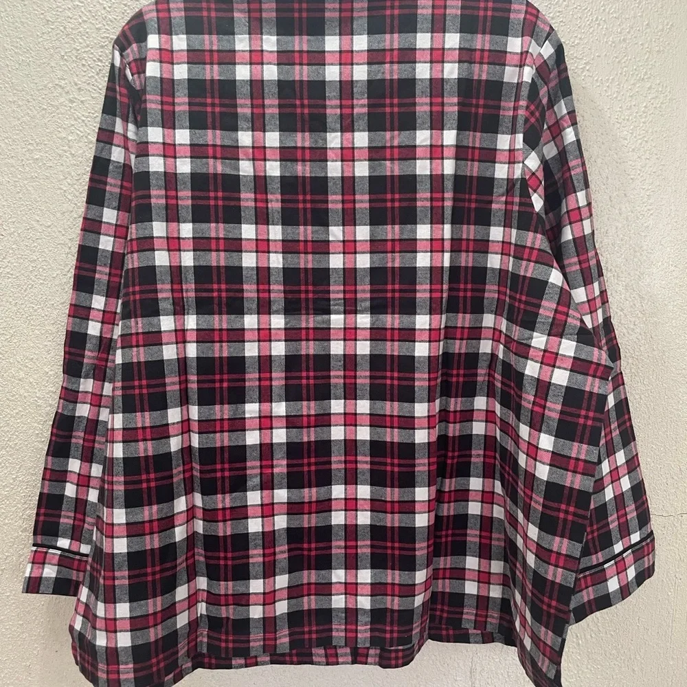 Vera Bradley Button Up Flannel Cotton Pajama‎ Top Plus Size 2x NWT